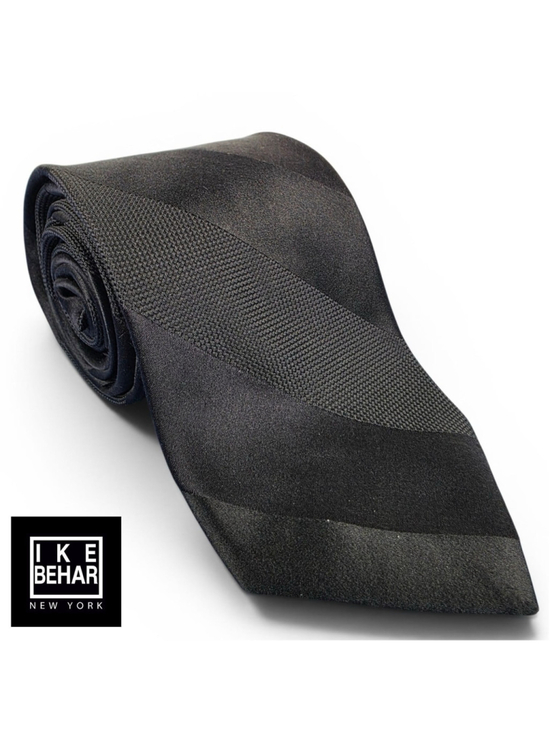 IKE BEHAR Other - IKE Behar New York Black Striped Silk Tie Textured Designer Necktie